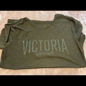 Green Victoria Secret Workout T-Shirt Size XS